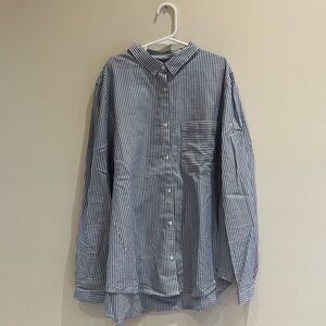 Zara Girls Collection (13-14) Blue and White Summer Button Down